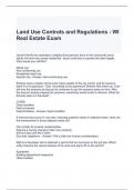 Land Use Controls and Regulations - WI Real Estate Exam Questions and Answers