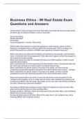 Business Ethics - WI Real Estate Exam Questions and Answers