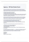 Agency - WI Real Estate Exam with 100% correct Answers