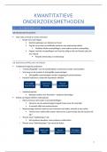 Samenvatting slides + lesnotities Kwantitatieve Onderzoeksmethoden (KOM) - 17/20 behaald