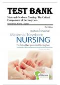 Test Bank: Maternal-Newborn Nursing: The Critical Components of Nursing Care, 3rd Edition, Roberta Durham, Linda Chapman