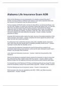 Alabama Life Insurance Exam ADB Questions with 100% correct Answers