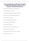 Five Guys Certification Bundled Exams Questions and Answers Latest Versions (2024/2025) (Complete and Accurate)