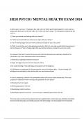 HESI PSYCH / MENTAL HEALTH EXAM 2024.