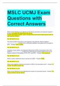 MSLC UCMJ Exam Questions with Correct Answers