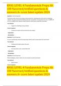 RNSG LEVEL 4 Fundamentals Prepu Alt 100 %correct/verified questions & answers A+ score latest update 2024