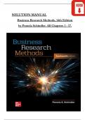 Pamela Schindler, Business Research Methods, 14th Edition Solution Manual, Complete Chapters 1 - 17, Verified Latest Version