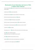 Biochemistry Exam 4 Questions And Answers With Complete Study Solutions