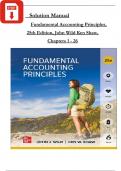 John Wild & Ken Shaw, Fundamental Accounting Principles, 25th Edition SOLUTION MANUAL, All Chapters 1 - 26, Complete Newest Version