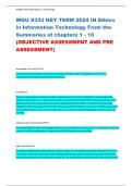 D333 KEY TERM 2024 IN Ethics in Information Technology From the Summaries of chapters 1 - 10 (OBJECTIVE ASSESSMENT AND PRE ASSESSMENT)