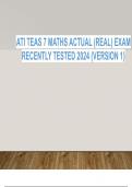 ATI TEAS 7 All Subjects Real Exam (Multiple Versions, Latest)(Reading, Mathematics, Science, English and Language Usage), ATI TEAS 7 & ATI TEAS 7 Test Bank | 100% Correct Q & A|