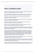 WRA LICENSING EXAM 2024 QUESTIONS AND ANSWERS