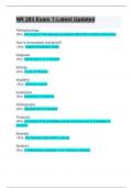  Exam 1: 100% Verified : NR 283 Exam 1:Latest Updated: Guaranteed A+ Score Guide