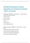 IB SEHS Multiple Choice Questions & Answers Solved 100% Correct!!