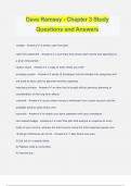 Dave Ramsey - Chapter 3 Study Questions and Answers