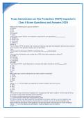 Texas Commission on Fire Protection (TCFP) Inspector's Class II Exam Questions and Answers 2024