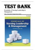 Test Bank For Essentials of Nursing Leadership and Management 7th Edition by Sally A. Weiss ISBN 9780803669536 Chapter 1-16 | Complete Guide.