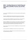 NHA - Certified Electronic Health Record Specialist (CEHRS) Practice test AVTEC 2024