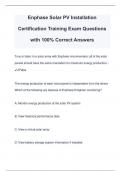 Enphase Solar PV Installation Certification Training Exam Questions with 100% Correct Answers