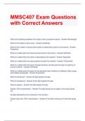 MMSC407 Exam Questions with Correct Answers