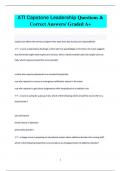 ATI Capstone Leadership Questions &  Correct Answers/ Graded A+