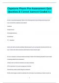 Capstone Pharm Pre-Assessment Quiz Questions & Correct Answers/ Graded A+