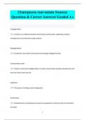 Champions real estate finance Questions & Correct Answers/ Graded A+