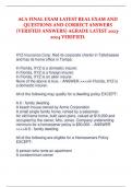 ACA FINAL EXAM LATEST REAL EXAM AND  QUESTIONS AND CORRECT ANSWERS  (VERIFIED ANSWERS) AGRADE LATEST 2023- 2024 VERIFIED. XYZ Insurance Corp. filed its corporate charter in Tallahassee  and has its home office in Tampa: In Florida, XYZ is a domestic insur