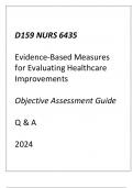 (WGU D159) NURS 6435 Evidence Based Measures for Evaluating Healthcare Improvements Objective Assessment