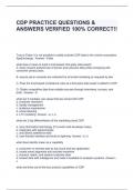 CDP PRACTICE QUESTIONS & ANSWERS VERIFIED 100% CORRECT!!