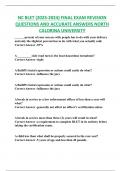 NC BLET (2023-2024) FINAL EXAM REVISION  QUESTIONS AND ACCURATE ANSWERS NORTH  CALORINA UNIVERSITY