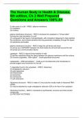 The Human Body in Health and Disease CH 3_cells - ANS-human cells vary considerably in size and are notably in shape and are all microscopic. Questions and Answers 100% A+ Rated Package deal