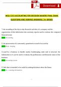 WGU C213 Final Exam Accounting for Decision Makers 2024 Expected Questions and Answers (2024 / 2025) (Verified Answers)