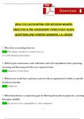 C213 WGU Objective Assessment and Pre-Assessment Exam Accounting for Decision Makers 2024 Study Guide 240+ Questions and Answers (2024 / 2025) (Verified Answers)