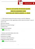 C213 WGU Objective Assessment Exam Accounting for Decision Makers 2024 Expected Questions and Answers (2024 / 2025) (Verified Answers)