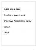 WGU D512) MHA 5410 Quality Improvement Objective Assessment Guide 2024.