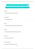 Edexcel A-level Economics Theme 1-4 Questions & Correct Answers/ Graded A+