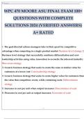 WPC 470 MOORE ASU FINAL EXAM 100+ QUESTIONS WITH COMPLETE SOLUTIONS 2024 (VERIFIED ANSWERS) A+ RATED