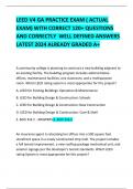 LEED V4 GA PRACTICE EXAM ( ACTUAL EXAM) WITH CORRECT 120+ QUESTIONS AND CORRECTLY  WELL DEFINED ANSWERS LATEST 2024 ALREADY GRADED A+ 