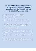 LSU KIN 2501 History and Philosophy of Kinesiology Jacobsen Exam 1 questions and answers all correct  Louisiana State University