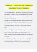 Paralegal Licensing Exam Questions with 100% Correct Solutions