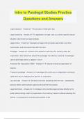 Intro to Paralegal Studies Practice Questions and Answers