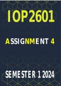 IOP2601 Assignment 4 Semester 1 2024