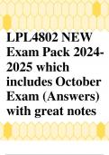 LPL4802 NEW Exam Pack 2024- 2025 which includes October Exam (Answers) with great notes