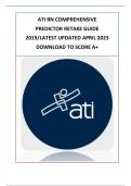 ATI RN COMPREHENSIVE PREDICTOR RETAKE GUIDE 2019/LATEST UPDATED APRIL 2023 DOWNLOAD TO SCORE A+