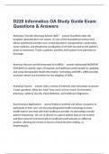 D220 Informatics OA Study Guide Exam Questions & Answers