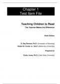 Test Bank For Teaching Children to Read The Teacher Makes the Difference, 9th Edition by D Ray Reutzel Robert B. Cooter Chapter 1-12