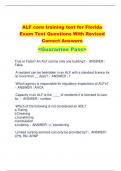 ALF core training test for Florida Exam Test Questions With Revised  Correct Answers  <Guarantee Pass>