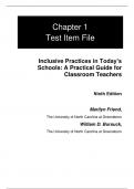 Test Bank For Inclusive Practices in Today's Schools A Practical Guide for Classroom Teachers, 9th Edition by Marilyn Friend William D. Bursuck Chapter 1-12