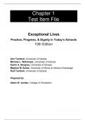 Test Bank For Exceptional Lives Practice, Progress, & Dignity in Today's Schools, 10th Edition by Ann Turnbull H Rutherford Turnbul Michael L. Wehmeyer Karrie A. Shogren Meghan M. Burke Chapter 1-17